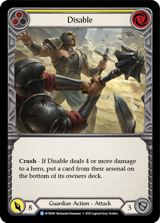 Disable (Yellow) [U-WTR049] (Welcome to Rathe Unlimited)  Unlimited Rainbow Foil | Webway Games