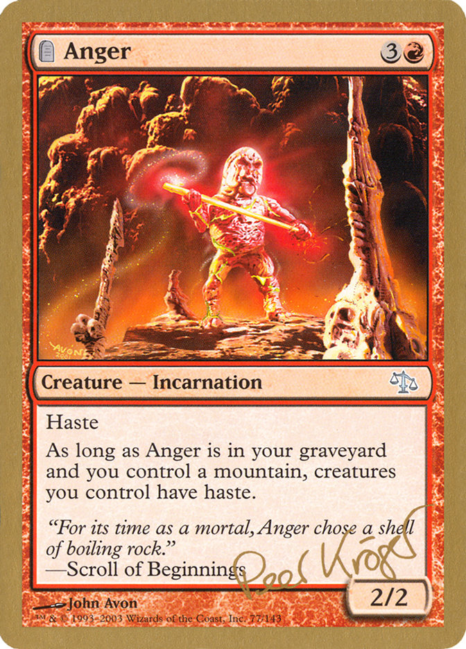 Anger (Peer Kroger) [World Championship Decks 2003] | Webway Games