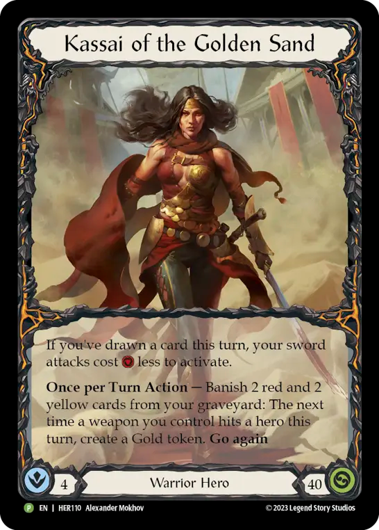 Kassai of the Golden Sand (Rainbow Foil) [HER110] (Promo)  Rainbow Foil | Webway Games