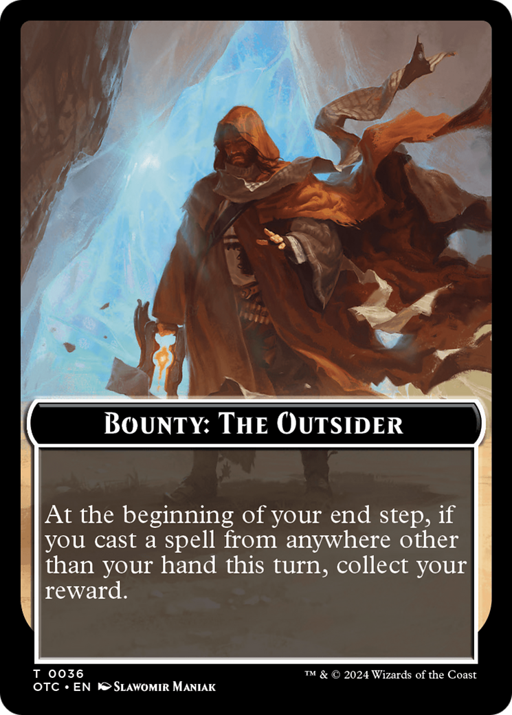 Bounty: The Outsider // Bounty Rules Double-Sided Token [Outlaws of Thunder Junction Commander Tokens] | Webway Games