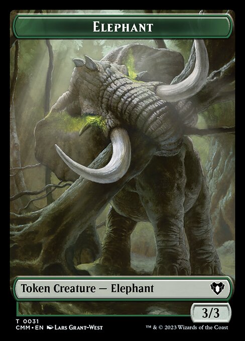 Clue // Elephant Double-Sided Token [Commander Masters Tokens] | Webway Games