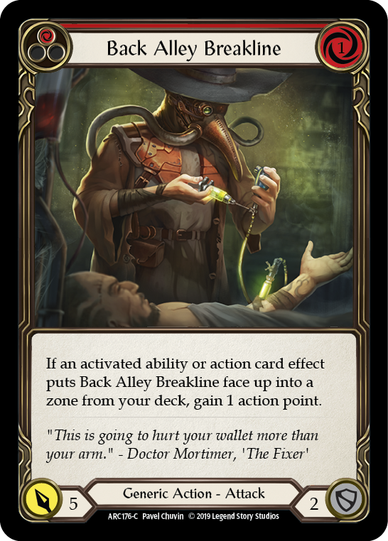 Back Alley Breakline (Red) [ARC176-C] (Arcane Rising)  1st Edition Rainbow Foil | Webway Games