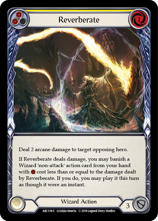 Reverberate (Yellow) [ARC139-C] (Arcane Rising)  1st Edition Rainbow Foil | Webway Games