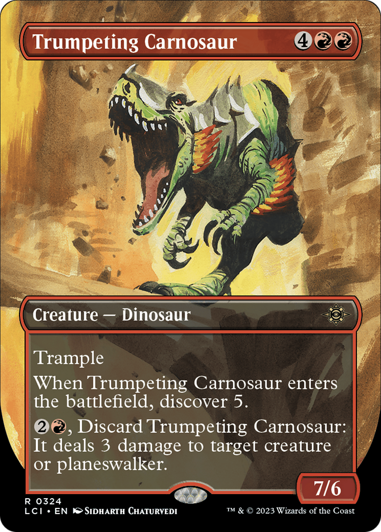 Trumpeting Carnosaur (Borderless) [The Lost Caverns of Ixalan] | Webway Games