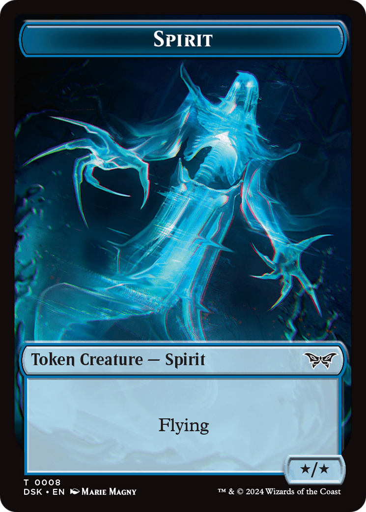 Spirit (0008) // Manifest Double-Sided Token [Duskmourn: House of Horror Tokens] | Webway Games