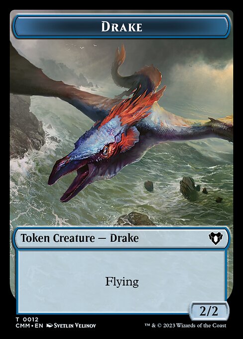 Spirit (0010) // Drake Double-Sided Token [Commander Masters Tokens] | Webway Games