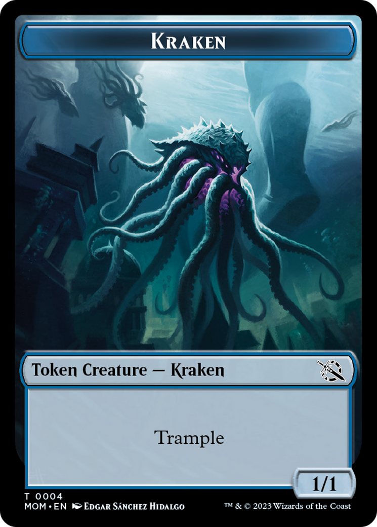 Monk // Kraken Double-Sided Token [March of the Machine Tokens] | Webway Games