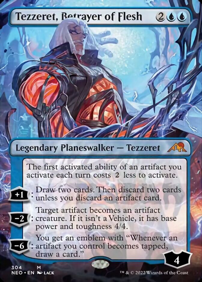 Tezzeret, Betrayer of Flesh (Borderless) [Kamigawa: Neon Dynasty] | Webway Games