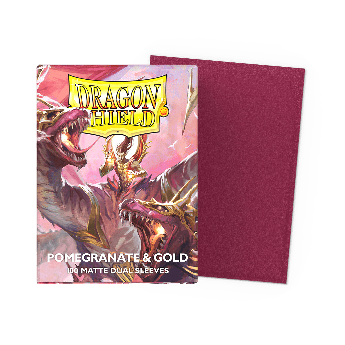 Pomegranate/Gold - Matte Dual Sleeves - Standard Size | Webway Games