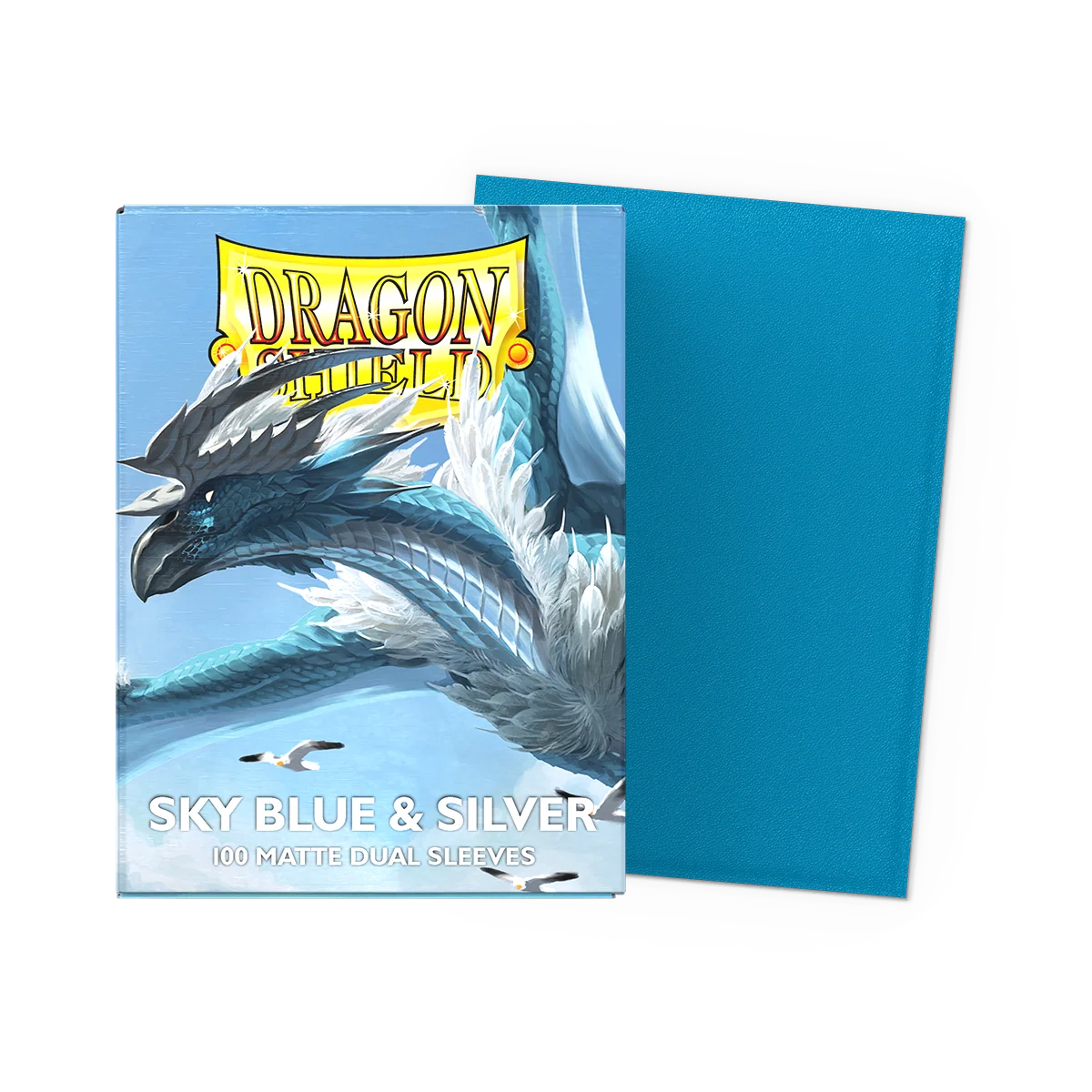 Dragon Shield 100 Matte Dual Sleeves - Sky Blue & Silver | Webway Games