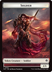Soldier // Shark Double-Sided Token [Reality Fracture Commander Tokens] | Webway Games