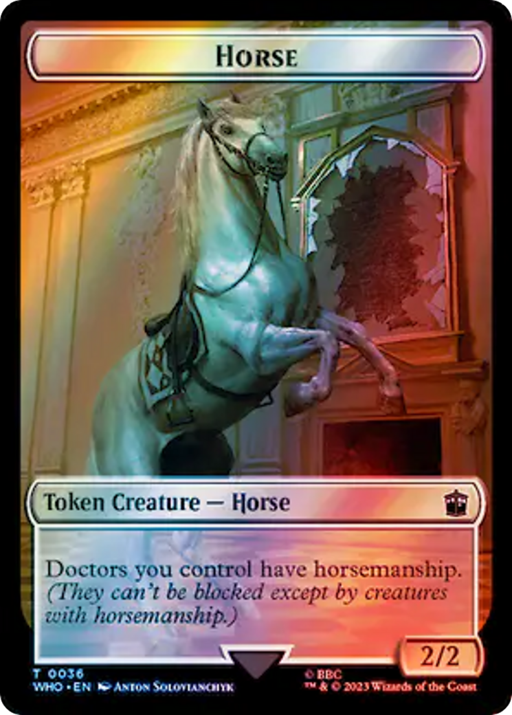Horse // Alien Salamander Double-Sided Token (Surge Foil) [Doctor Who Tokens] | Webway Games