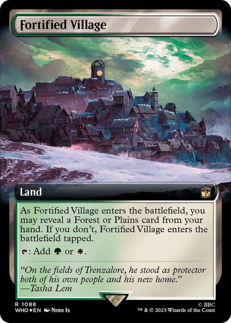 Fortified Village (Extended Art) (Surge Foil) [Doctor Who] | Webway Games
