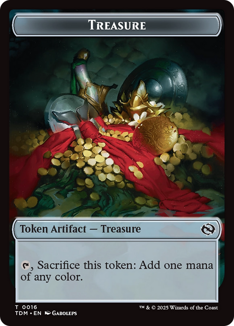 Dragon (0014) // Treasure Double-Sided Token [Tarkir: Dragonstorm Commander Tokens] | Webway Games