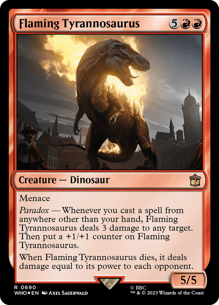 Flaming Tyrannosaurus (Surge Foil) [Doctor Who] | Webway Games