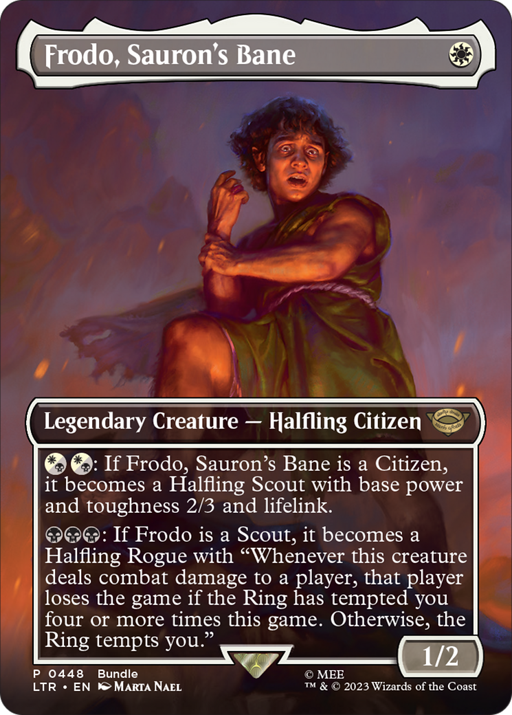 Frodo, Sauron's Bane (Borderless Alternate Art) [The Lord of the Rings: Tales of Middle-Earth] | Webway Games