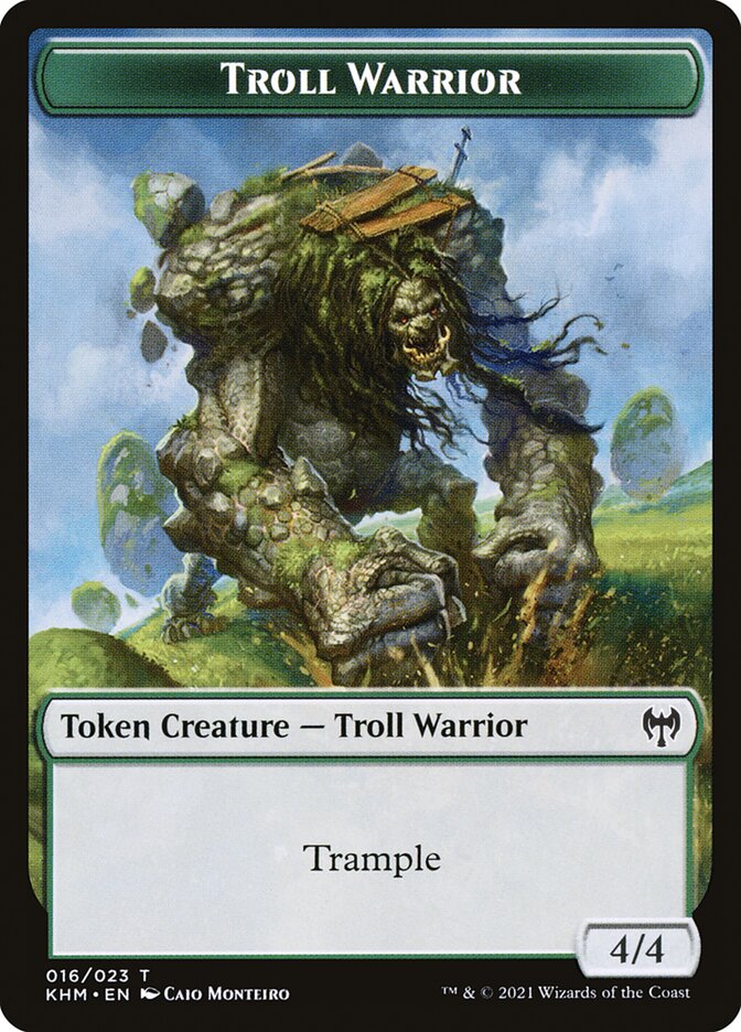 Elf Warrior // Troll Warrior Double-Sided Token [Kaldheim Tokens] | Webway Games