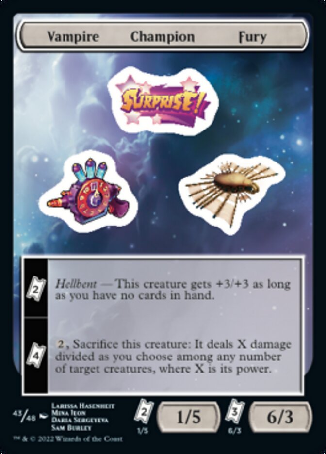 Vampire Champion Fury [Unfinity Stickers] | Webway Games
