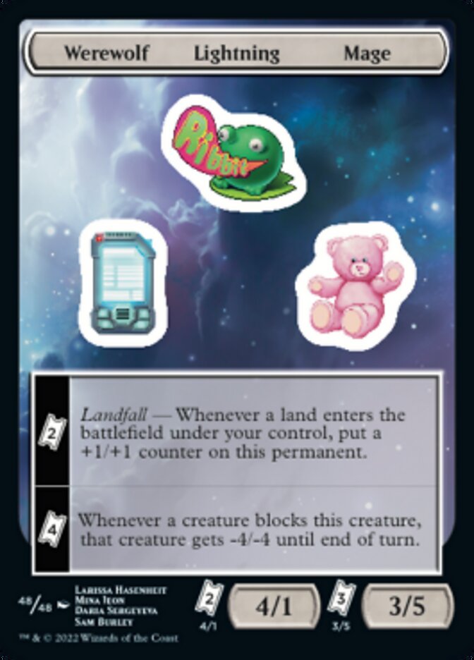 Werewolf Lightning Mage [Unfinity Stickers] | Webway Games