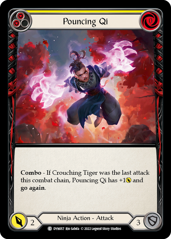 Pouncing Qi (Yellow) [DYN057] (Dynasty)  Rainbow Foil | Webway Games