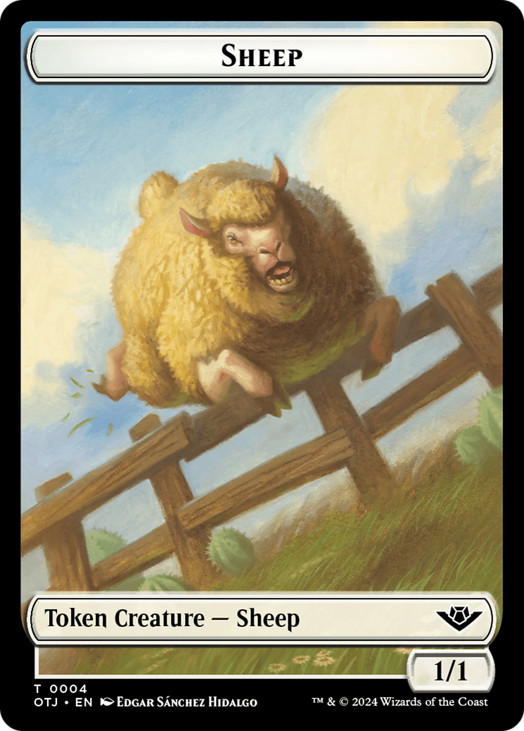 Sheep // Plot Double-Sided Token [Outlaws of Thunder Junction Tokens] | Webway Games