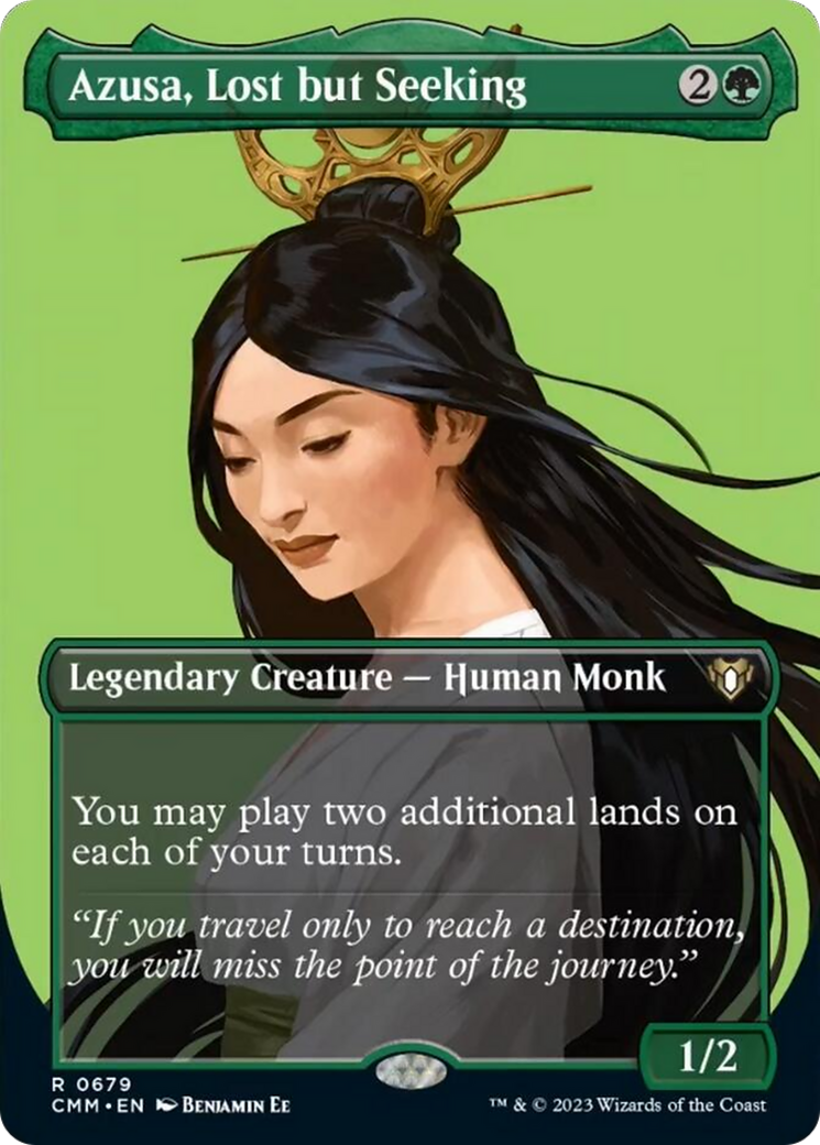 Azusa, Lost but Seeking (Borderless Profile) [Commander Masters] | Webway Games