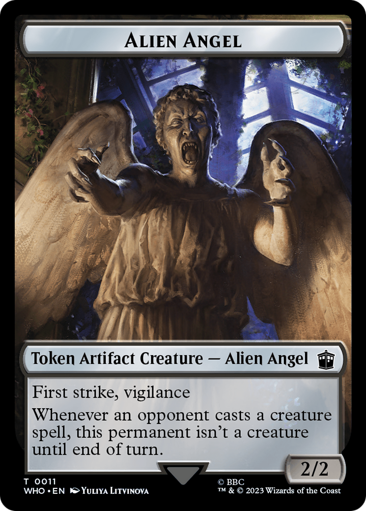 Alien Angel // Dinosaur Double-Sided Token [Doctor Who Tokens] | Webway Games