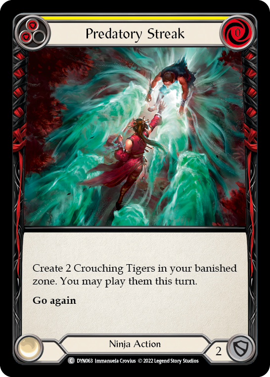 Predatory Streak (Yellow) [DYN063] (Dynasty)  Rainbow Foil | Webway Games