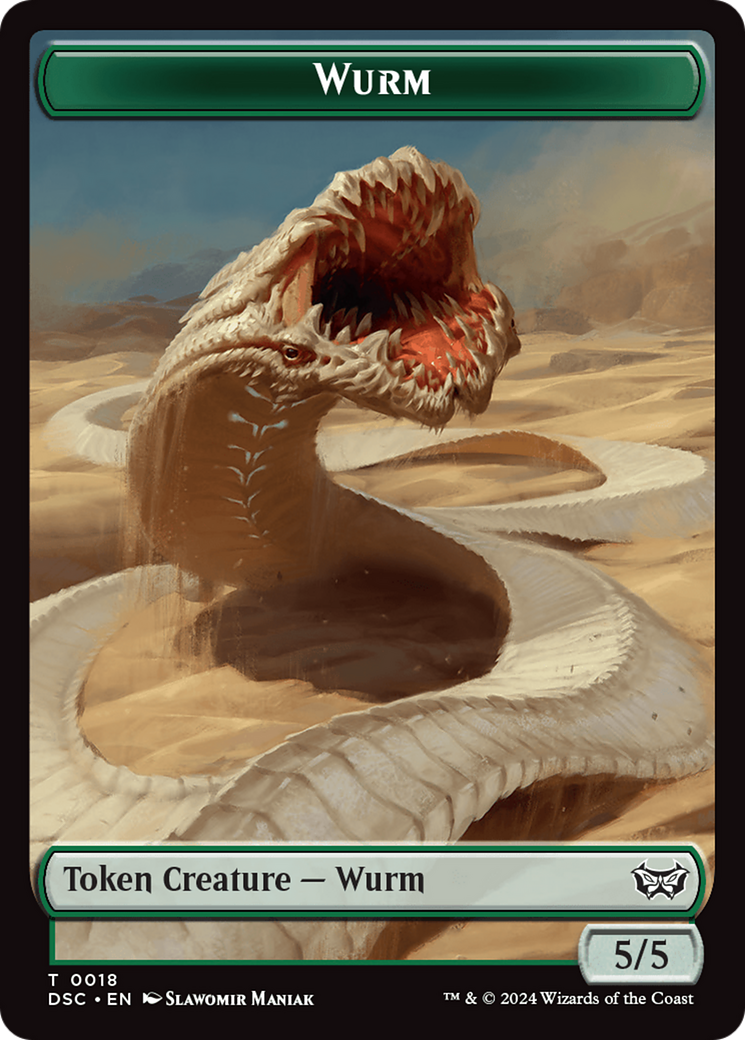 Wurm (0018) // Fractal Double-Sided Token [Duskmourn: House of Horror Commander Tokens] | Webway Games