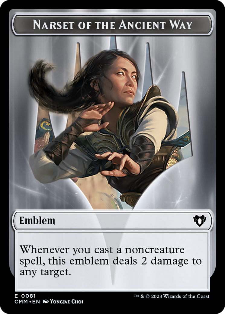 Narset of the Ancient Way Emblem // Wizard Double-Sided Token [Commander Masters Tokens] | Webway Games