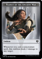 Narset of the Ancient Way Emblem // Wizard Double-Sided Token [Commander Masters Tokens] | Webway Games