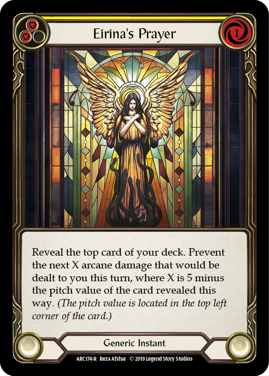 Eirina's Prayer (Yellow) [ARC174-R] (Arcane Rising)  1st Edition Normal | Webway Games