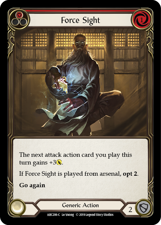 Force Sight (Red) [ARC206-C] (Arcane Rising)  1st Edition Rainbow Foil | Webway Games