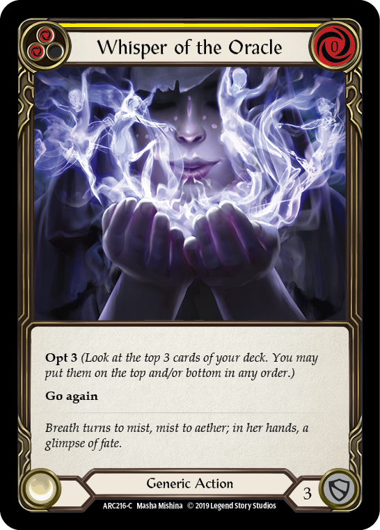 Whisper of the Oracle (Yellow) [ARC216-C] (Arcane Rising)  1st Edition Rainbow Foil | Webway Games