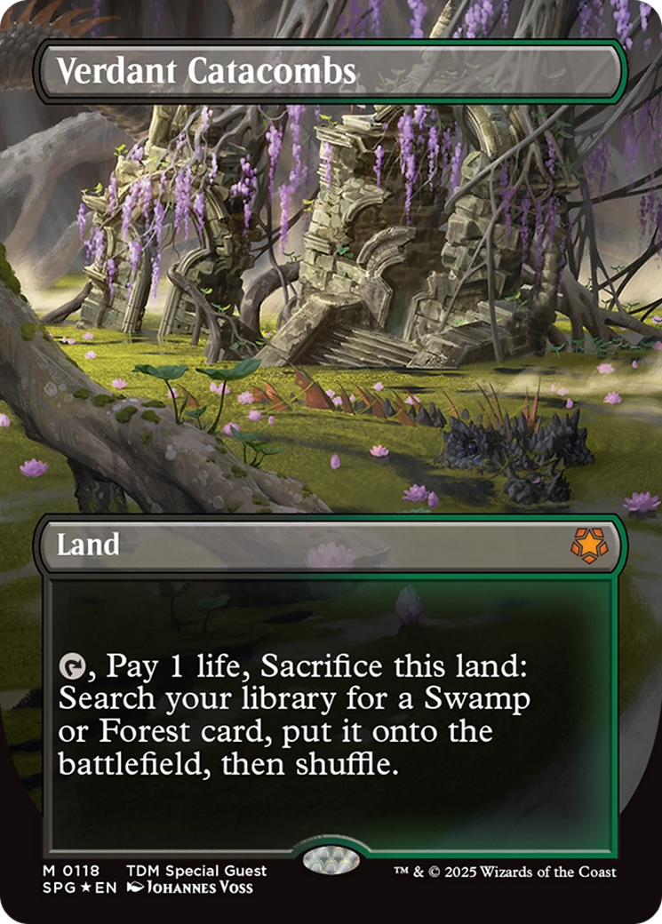 Verdant Catacombs (Borderless) (Dragonscale Foil) [Tarkir: Dragonstorm Special Guests] | Webway Games