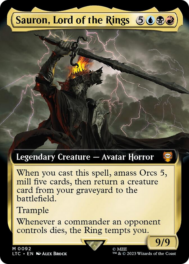 Sauron, Lord of the Rings (Extended Art) [The Lord of the Rings: Tales of Middle-Earth Commander] | Webway Games