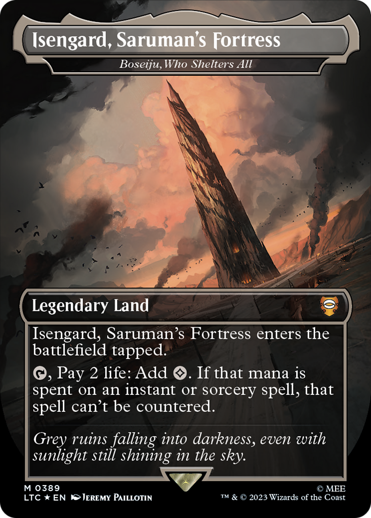 Isengard, Saruman's Fortress - Boseiju, Who Shelters All (Surge Foil Realms and Relics) [The Lord of the Rings: Tales of Middle-Earth Commander] | Webway Games
