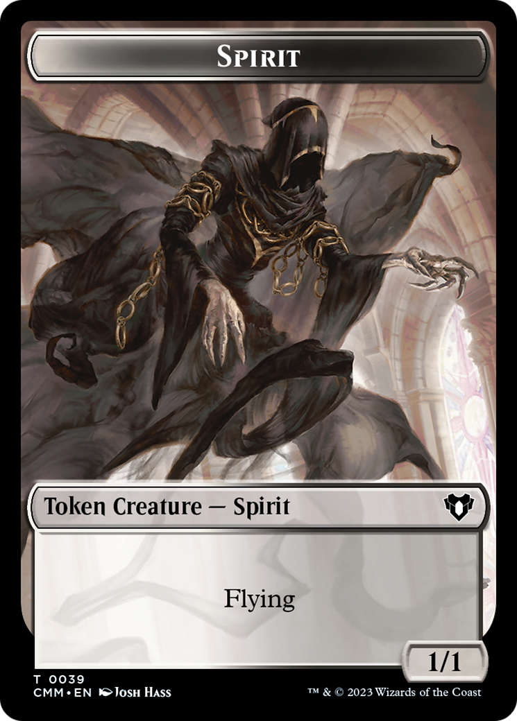 Spirit (0039) // Knight Double-Sided Token [Commander Masters Tokens] | Webway Games