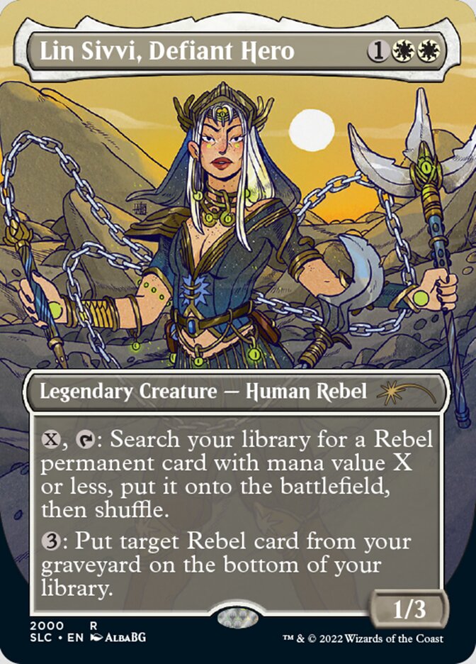 Lin Sivvi, Defiant Hero (Borderless) [Secret Lair Countdown Kit] | Webway Games