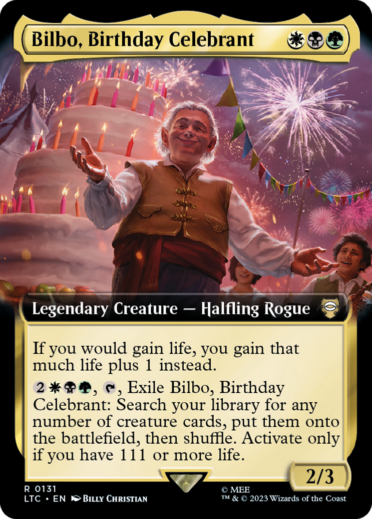 Bilbo, Birthday Celebrant (Extended Art) [The Lord of the Rings: Tales of Middle-Earth Commander] | Webway Games
