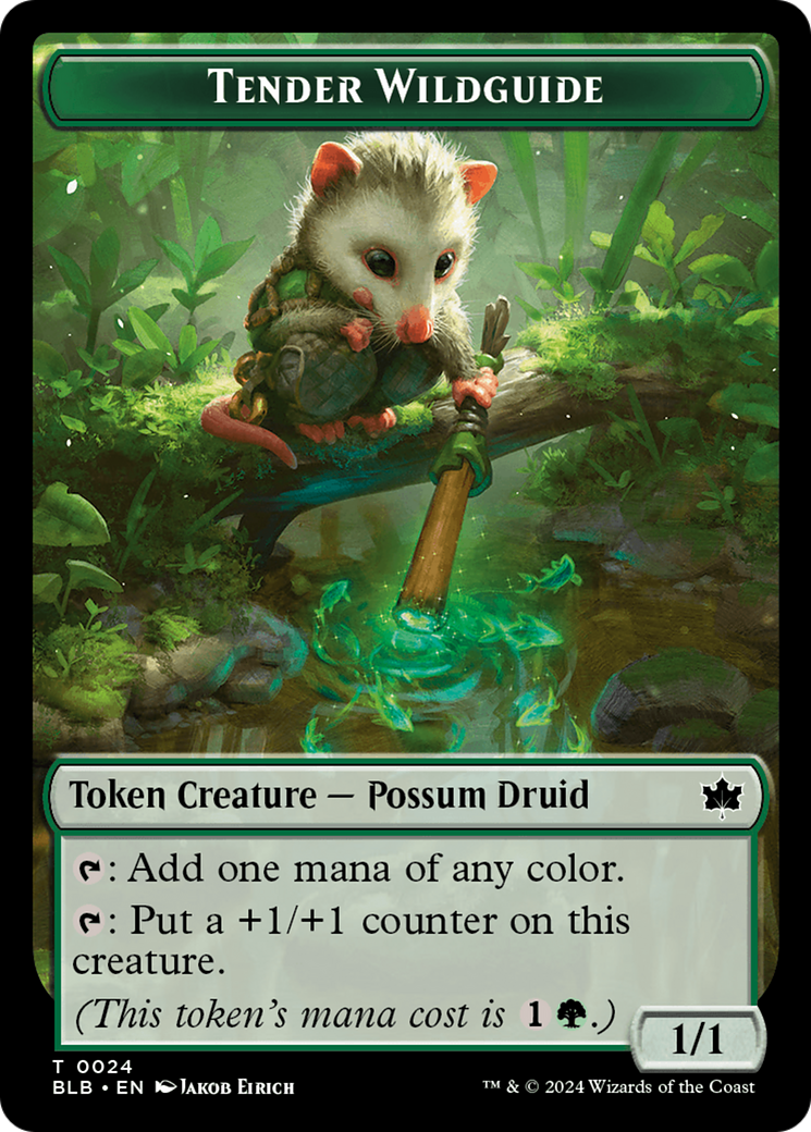 Fish // Tender Wildguide Double-Sided Token [Bloomburrow Tokens] | Webway Games