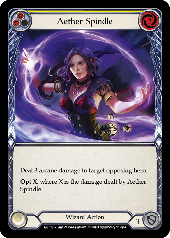 Aether Spindle (Yellow) [ARC127-R] (Arcane Rising)  1st Edition Rainbow Foil | Webway Games