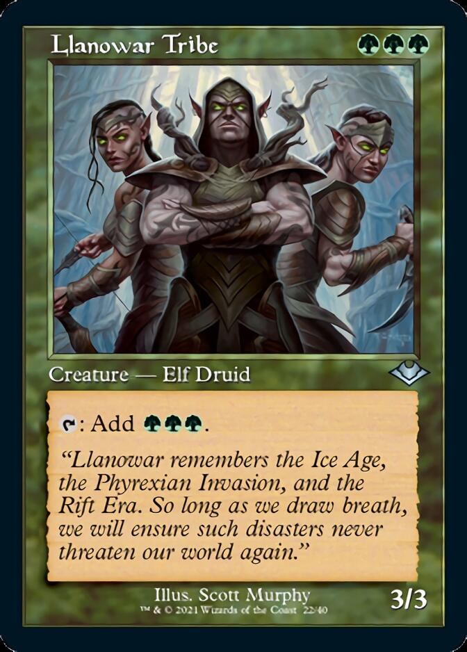 Llanowar Tribe (Retro Foil Etched) [Modern Horizons] | Webway Games