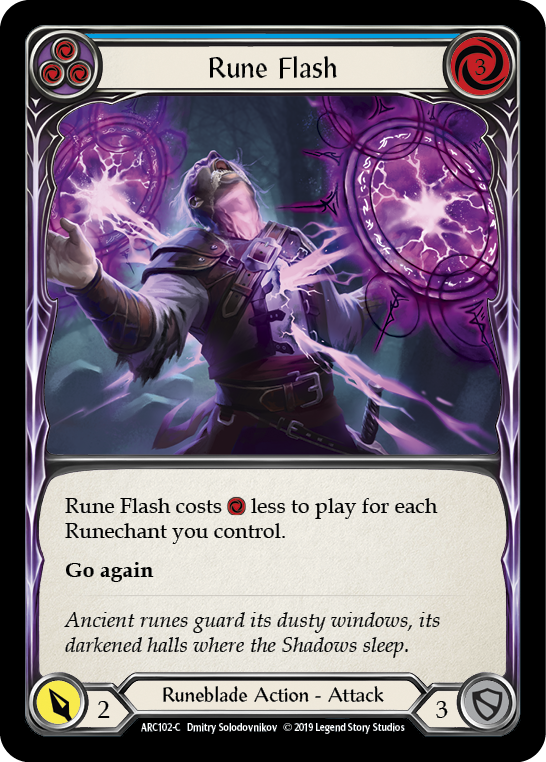 Rune Flash (Blue) [ARC102-C] (Arcane Rising)  1st Edition Rainbow Foil | Webway Games
