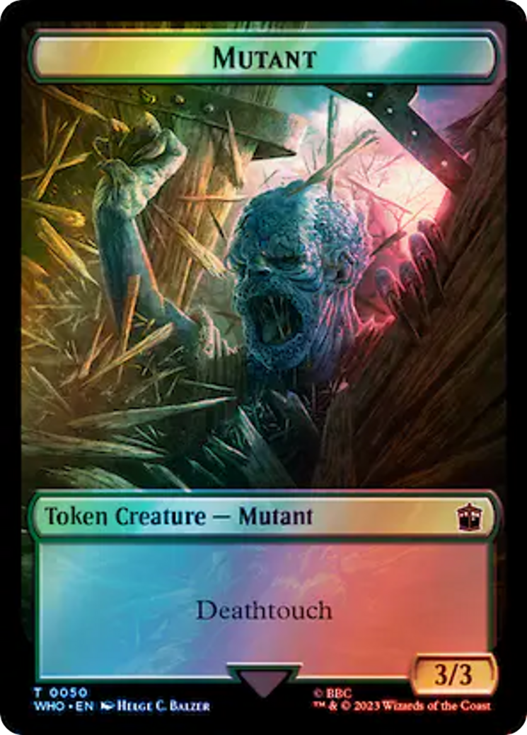 Alien Rhino // Mutant Double-Sided Token (Surge Foil) [Doctor Who Tokens] | Webway Games