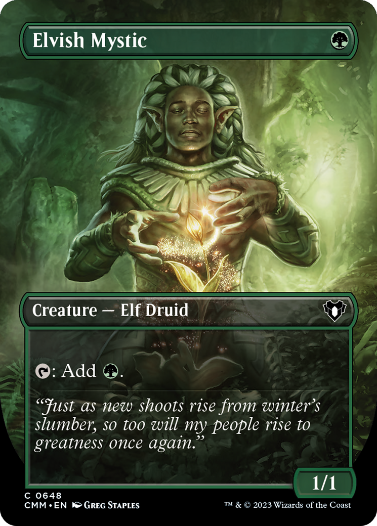 Elvish Mystic (Borderless Alternate Art) [Commander Masters] | Webway Games