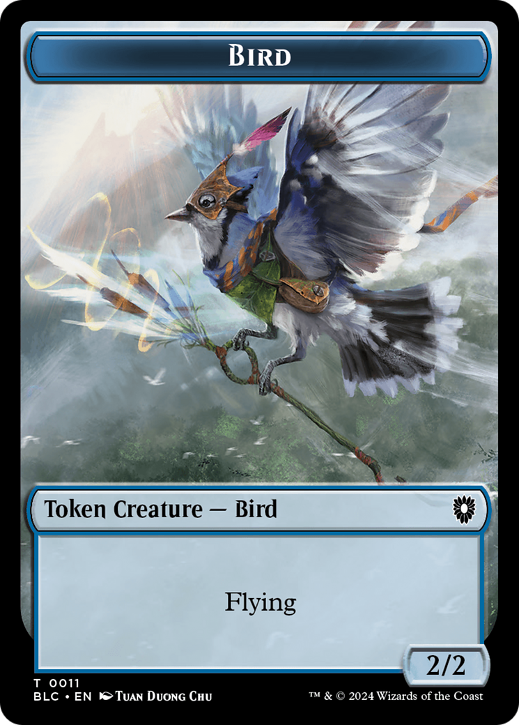 Bird (011) // Shark Double-Sided Token [Bloomburrow Commander Tokens] | Webway Games