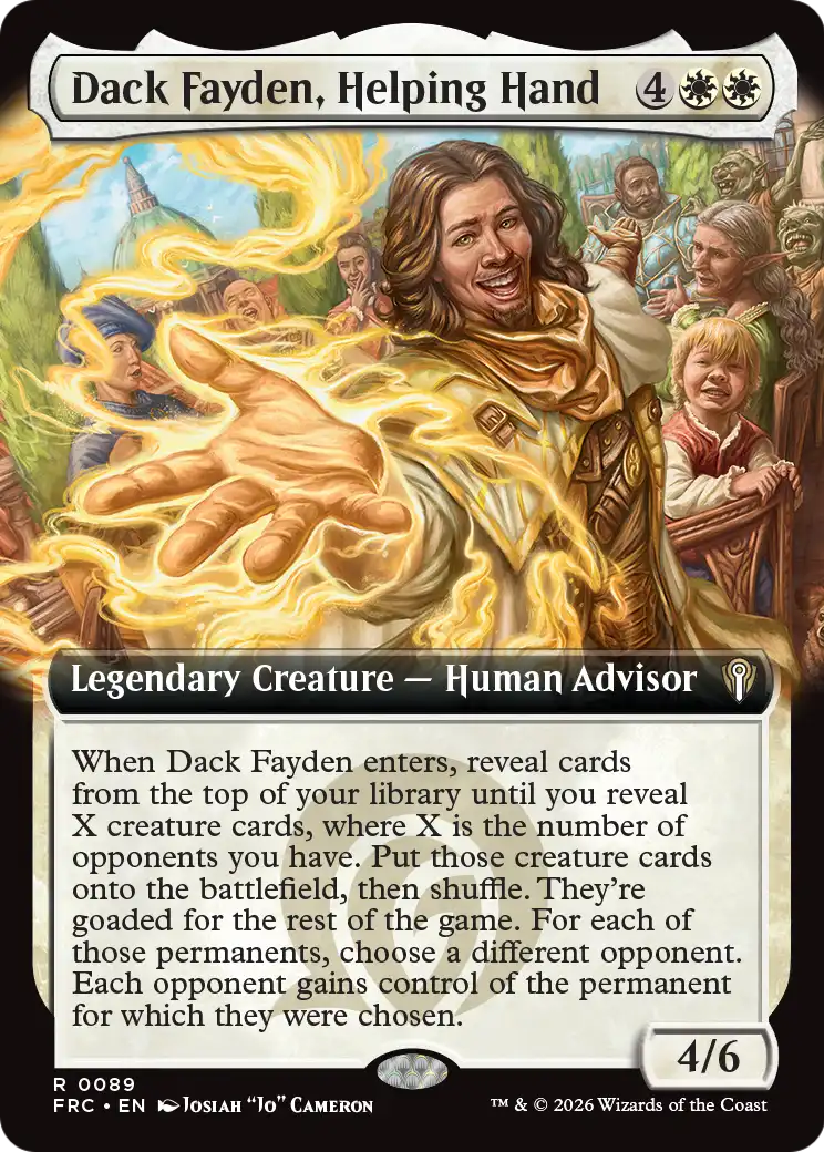 Dack Fayden, Helping Hand (Extended Art) [Reality Fracture Commander] | Webway Games