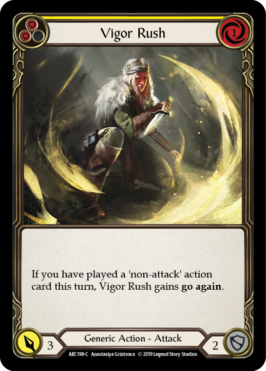 Vigor Rush (Yellow) [ARC198-C] (Arcane Rising)  1st Edition Normal | Webway Games