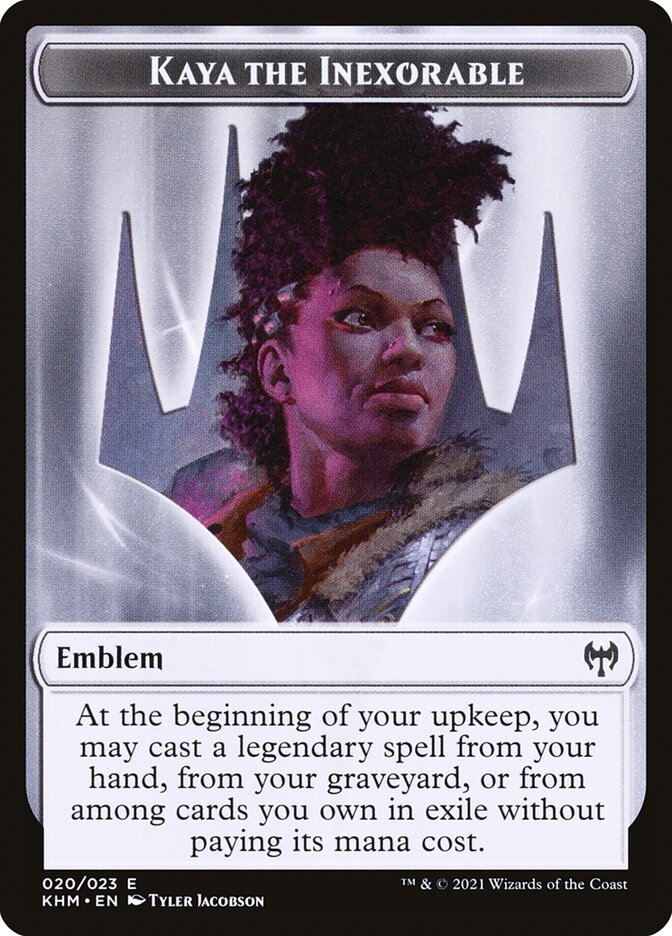 Human Warrior // Kaya, the Inexorable Emblem Double-Sided Token [Kaldheim Tokens] | Webway Games